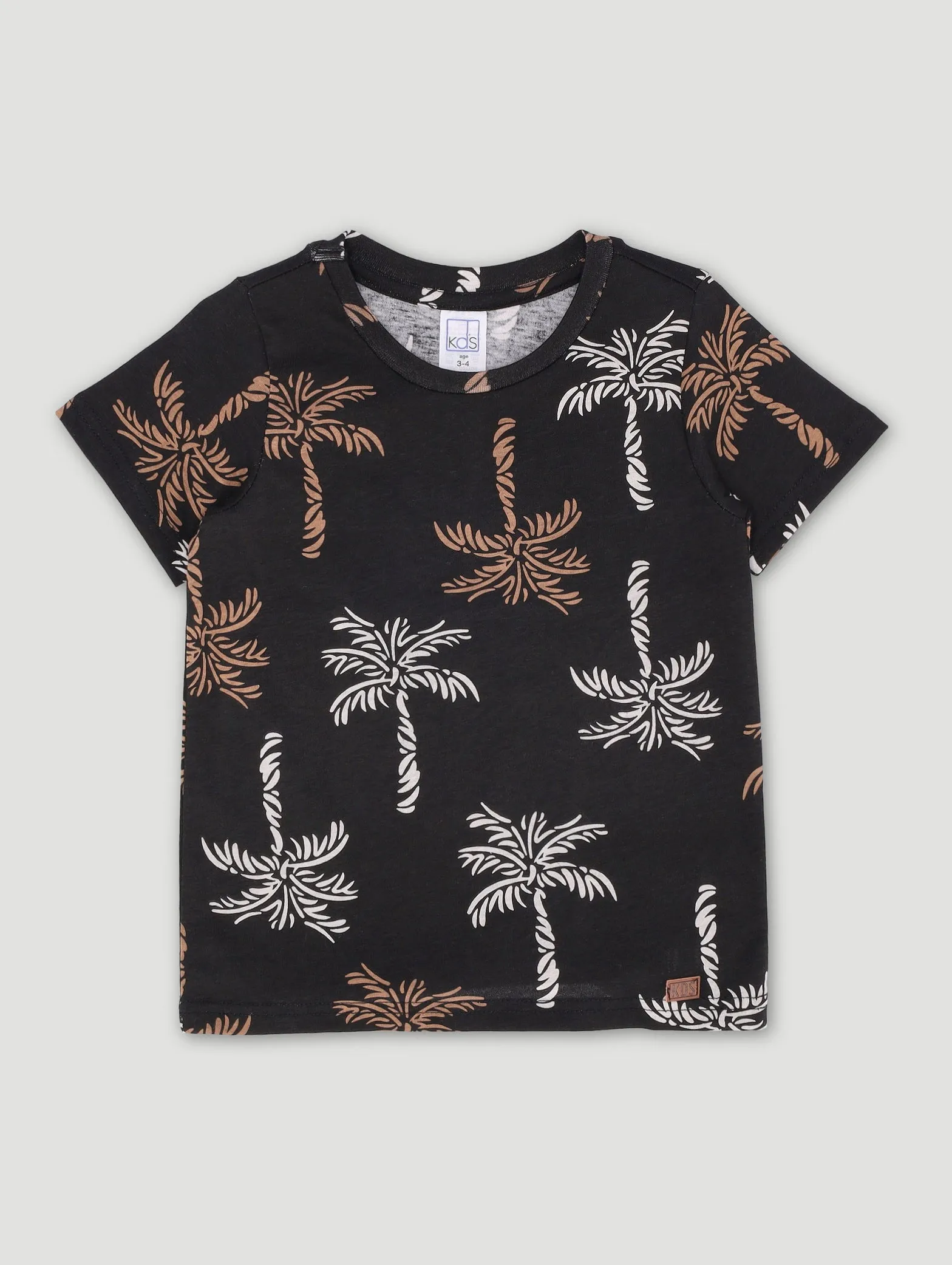 Pre-Boys Palm Print Tee - Black sold by Edgars