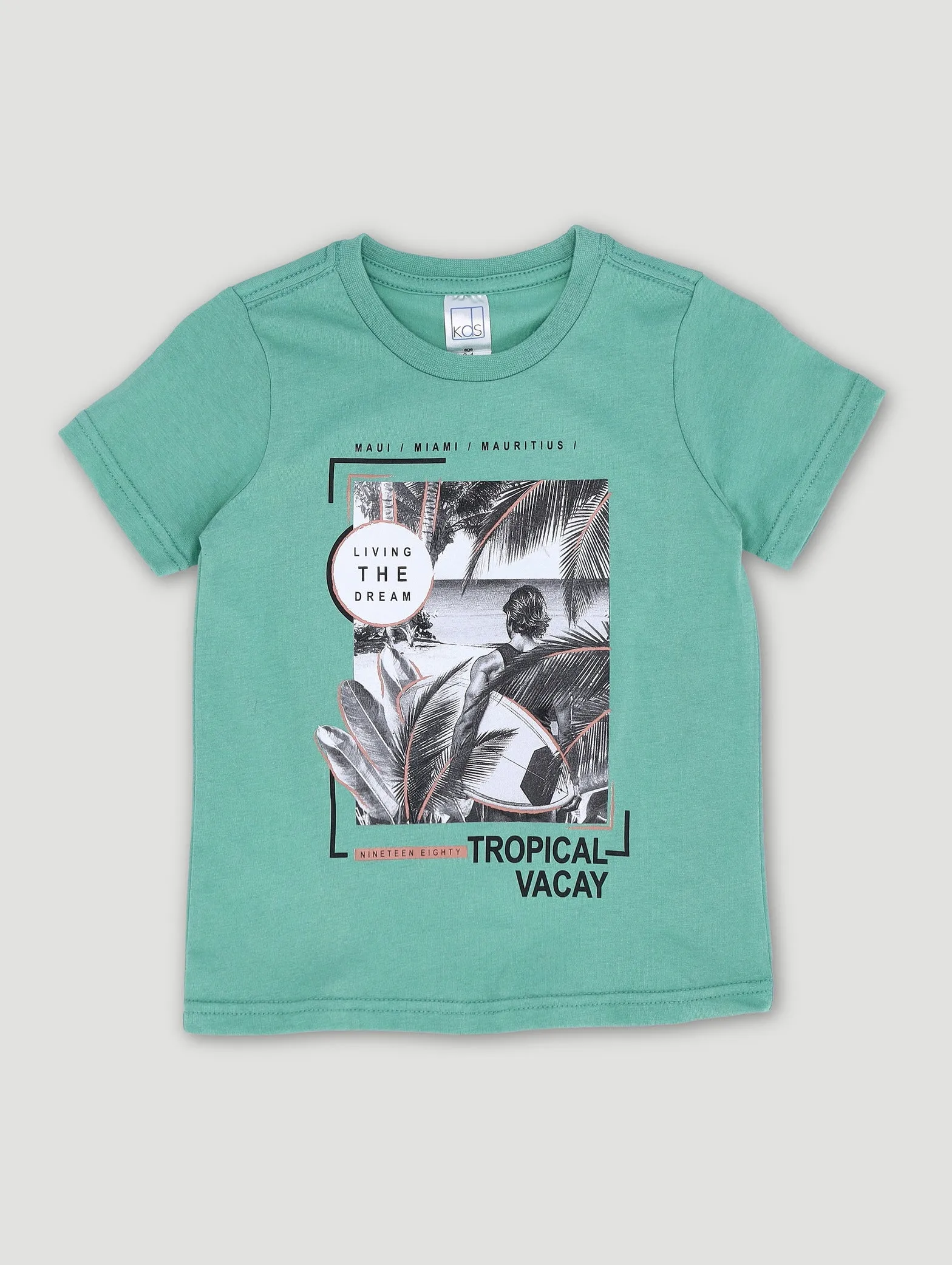 Pre-Boys Tropical Vacay Tee - Green sold by Edgars