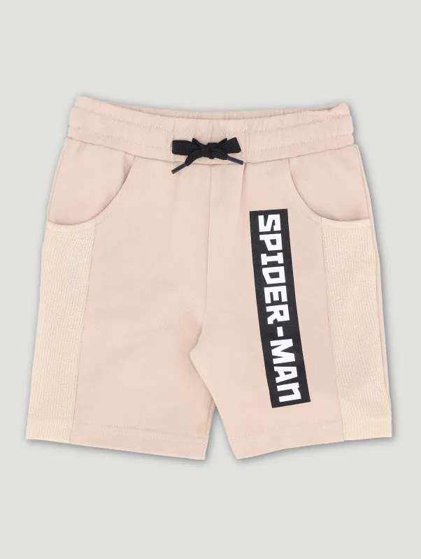 Pre-Boys Spiderman Texture Shorts - Stone sold by Edgars
