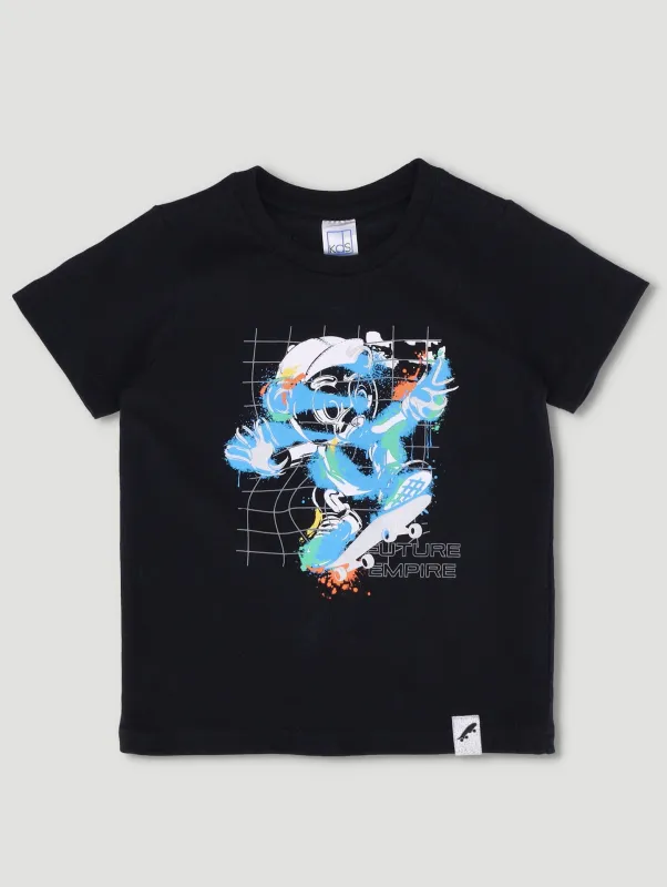 Pre-Boys Teddy Foil Tee - Black sold by Edgars