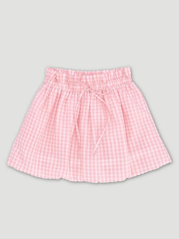 Pre-Girlsbubble Seersucker Check Shorts  - Pink sold by Edgars