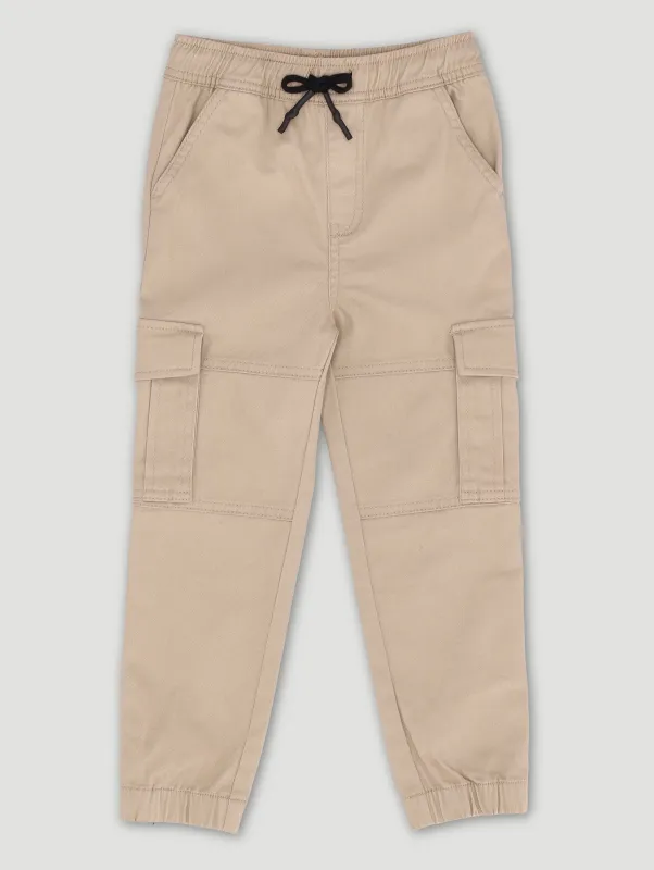 Pre-Boys Twill Cargo Jogger - Stone sold by Edgars
