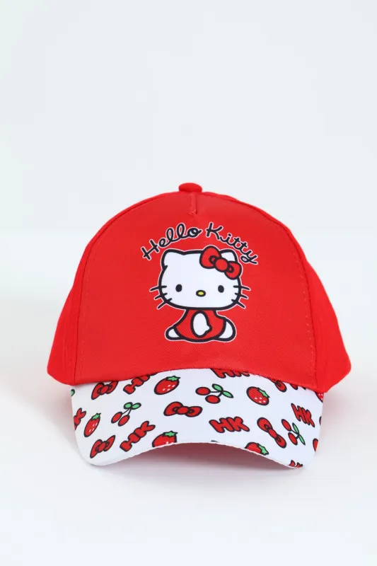Pre-Girls Hello Kitty Cherry Peak Cap - Cherry sold by Edgars
