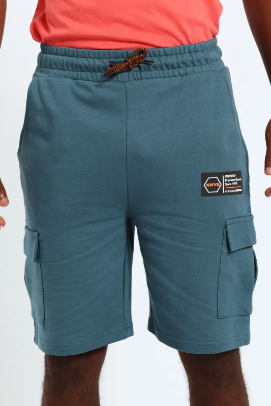 Boys Cargo Fleece Shorts - Dark Teal sold by Edgars