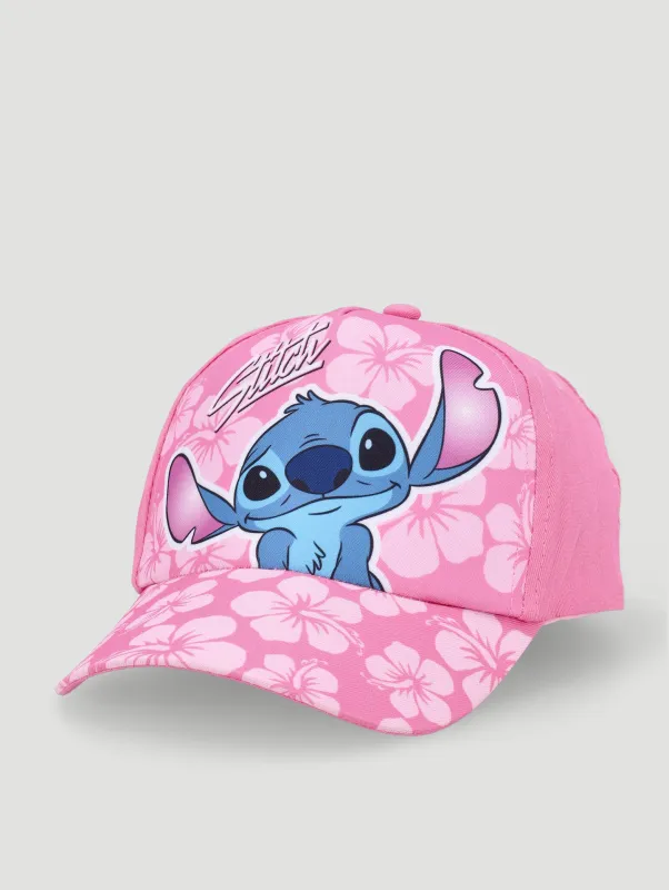 Pre-Girls Girls Stitch Hibiscus Peak Cap - Pink sold by Edgars