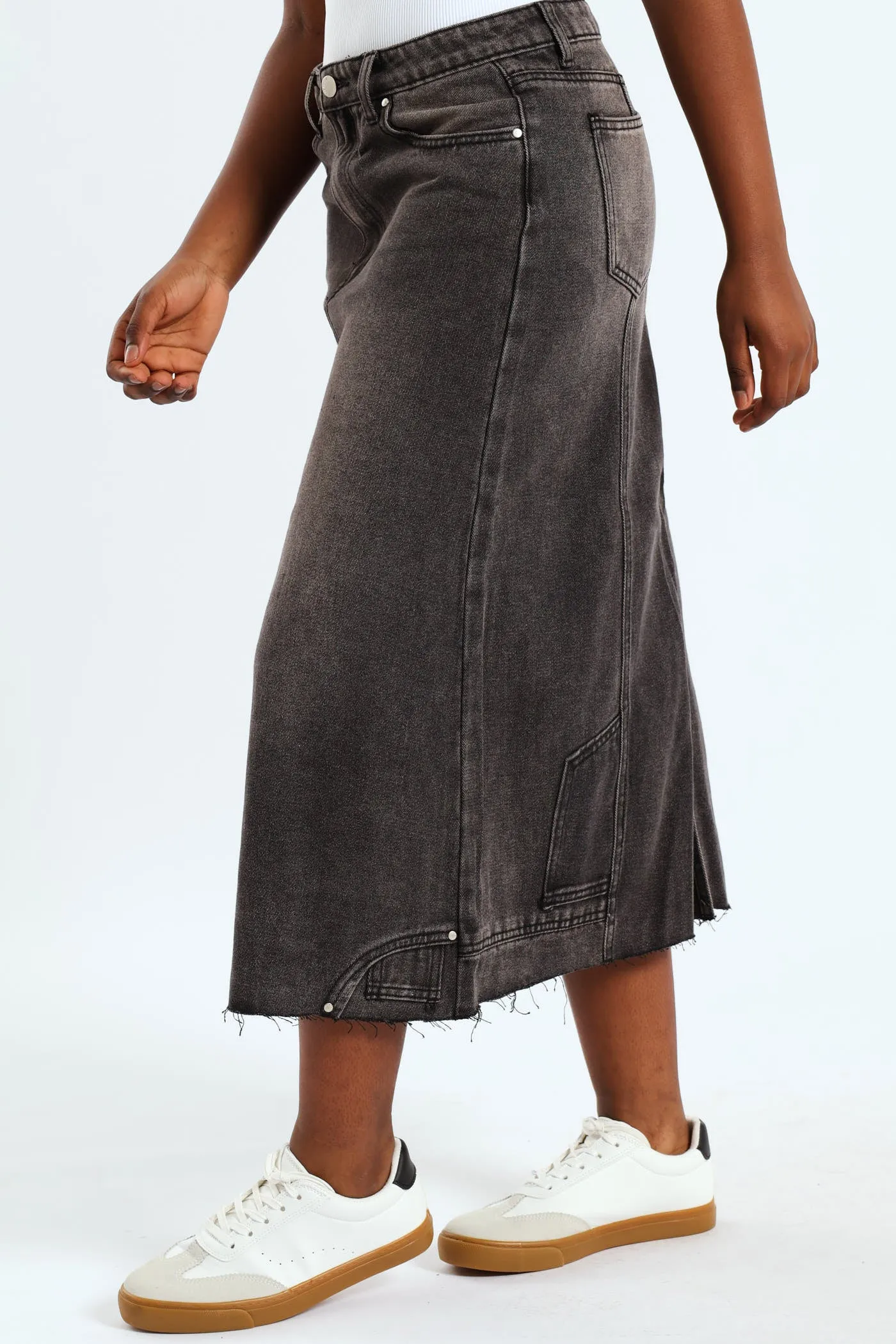 Girls Rigid Midi Denim Skirt - Dark Grey sold by Edgars product image thumbnail 2