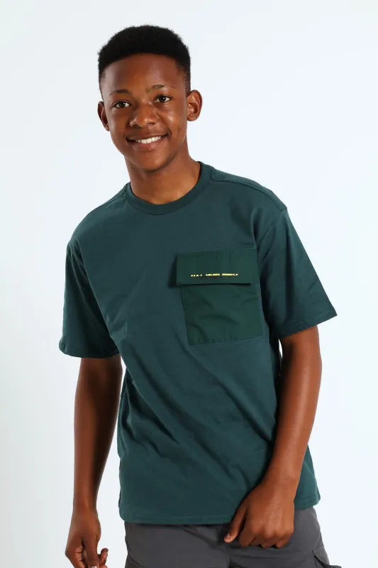 Boys Back Print Pocket Tee - Teal sold by Edgars