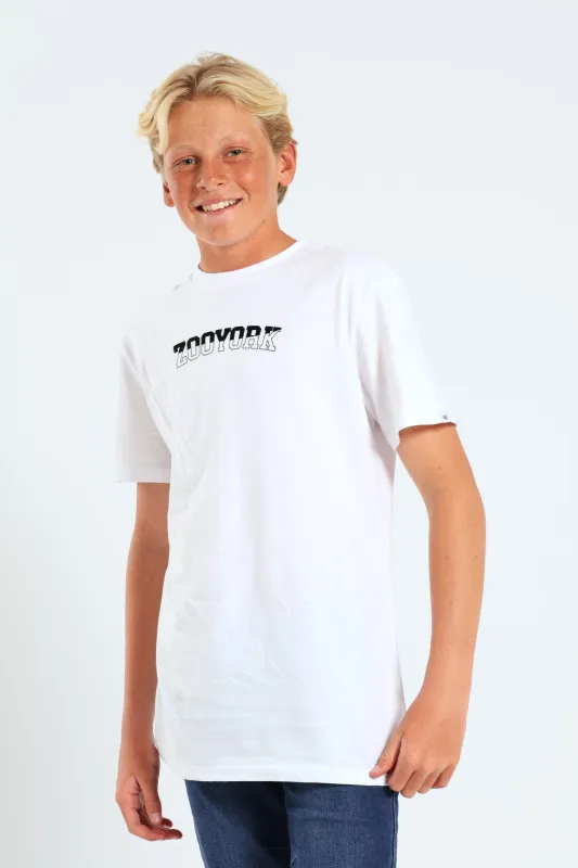 Boys Flock T-Shirt - White sold by Edgars