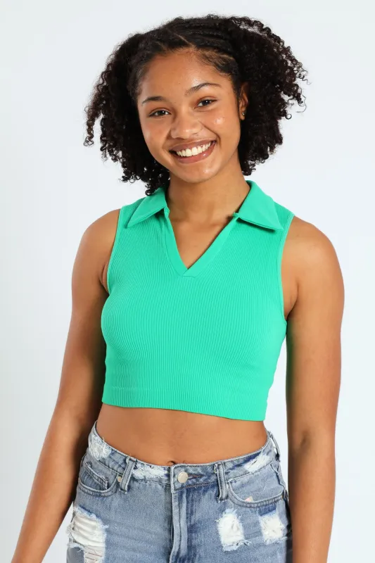 Girls Seamless Sleeveless Golfer - Green sold by Edgars 