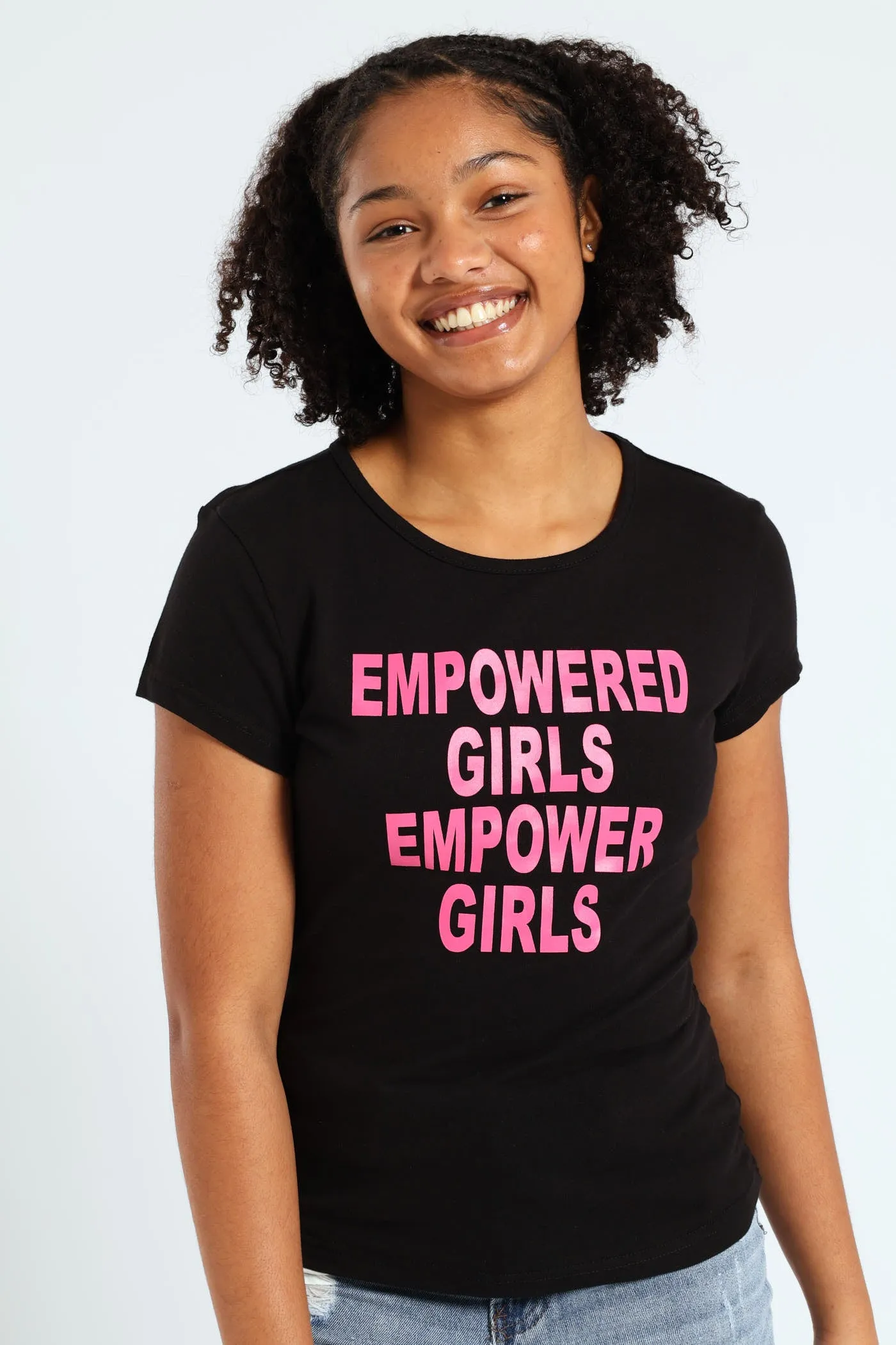 Girls Regular Empowered Tee - Black sold by Edgars