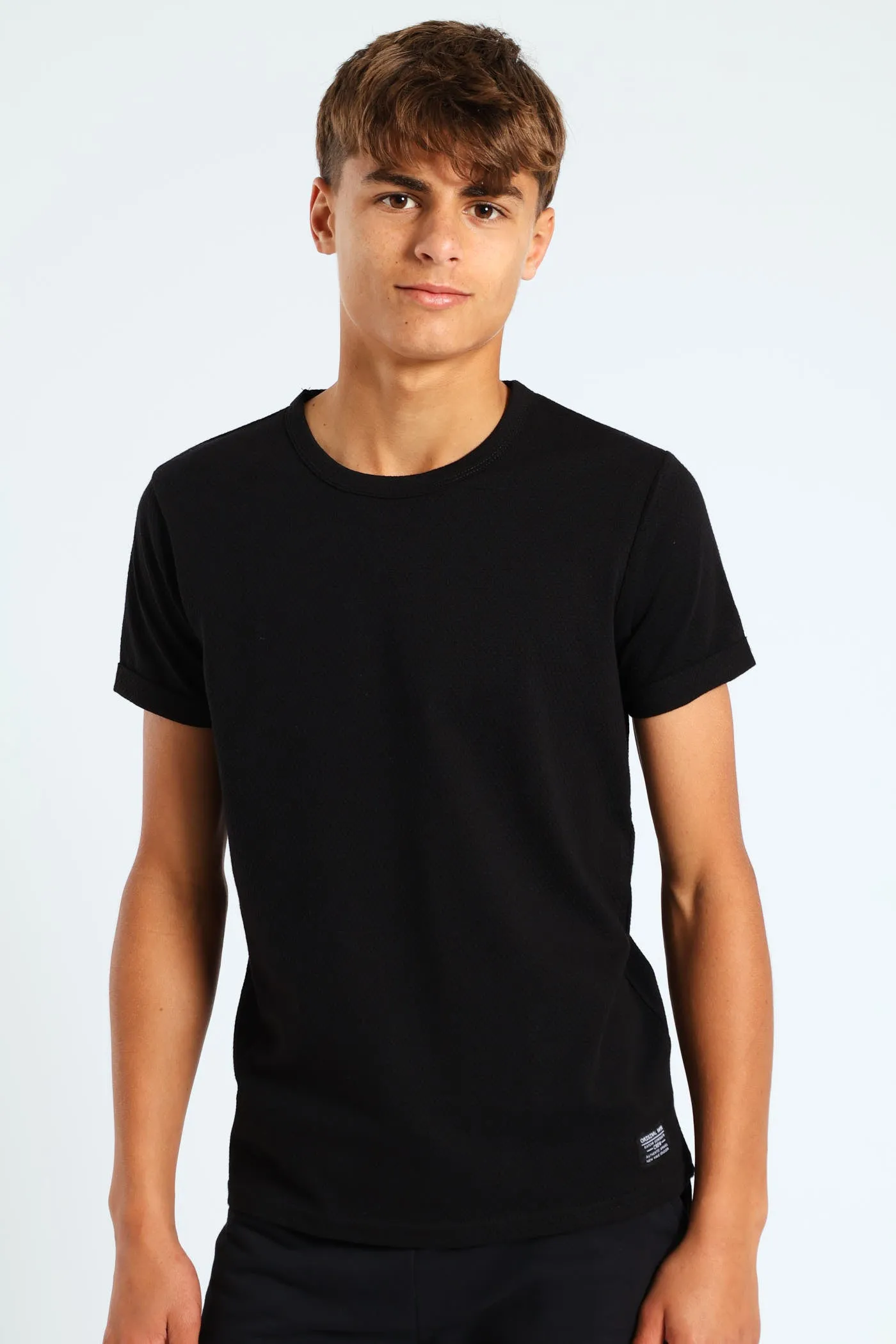Boys Textured Tee - Black sold by Edgars