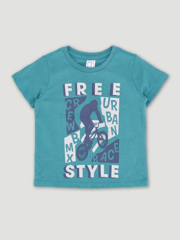 Pre-Boys Free Style Bike Tee - Teal sold by Edgars