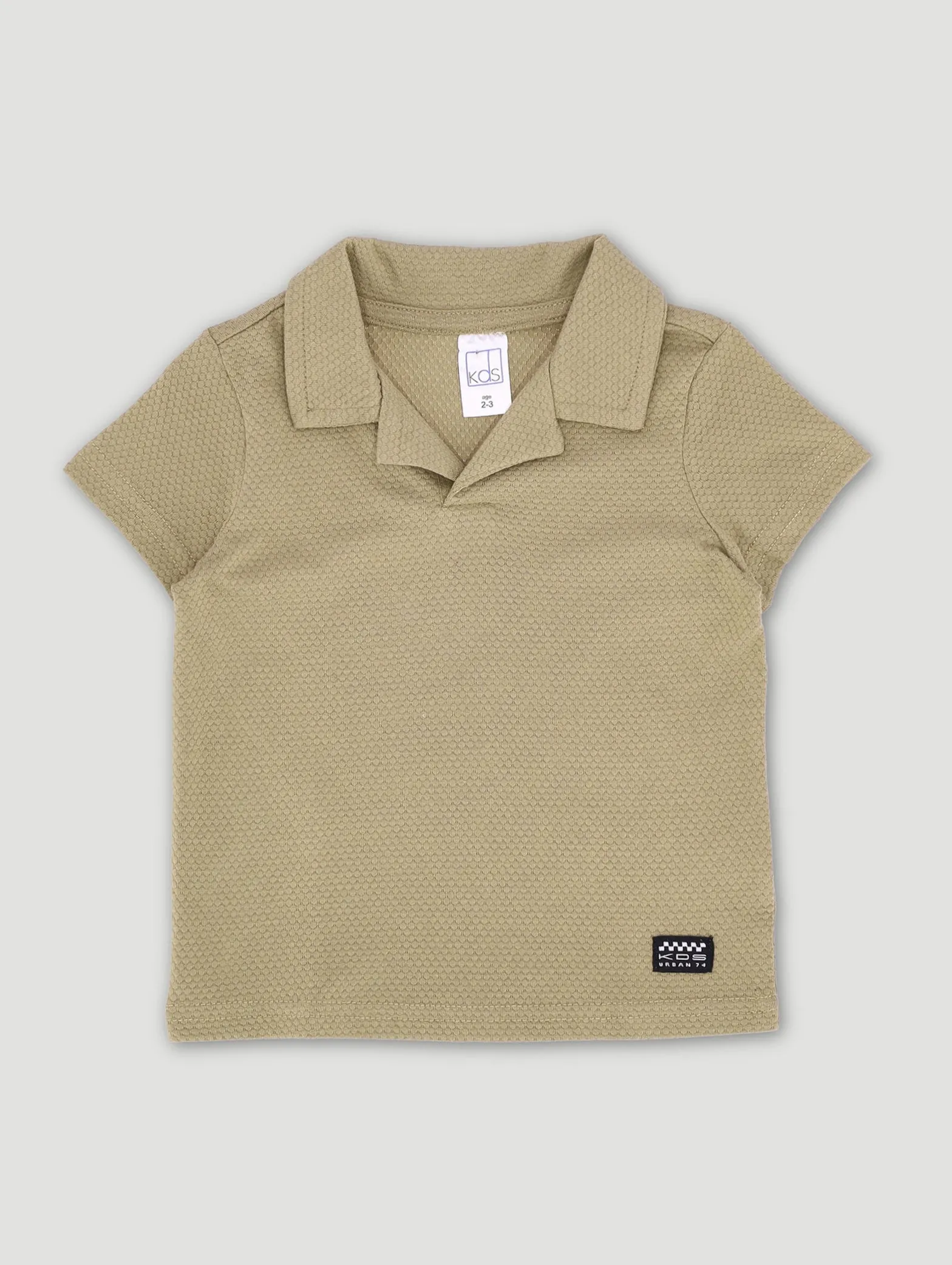 Pre-Boys Textured Johnny Shirt - Stone sold by Edgars