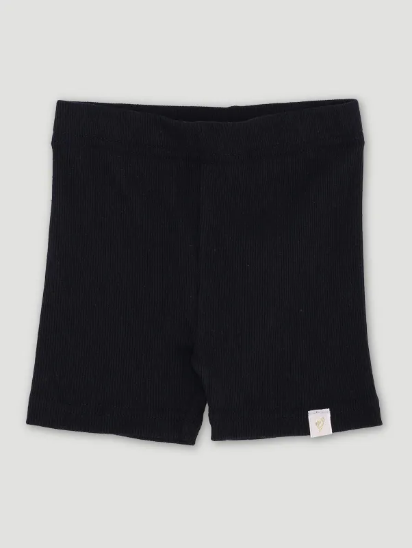 Pre-Girls Rib Cycle Shorts - Black sold by Edgars