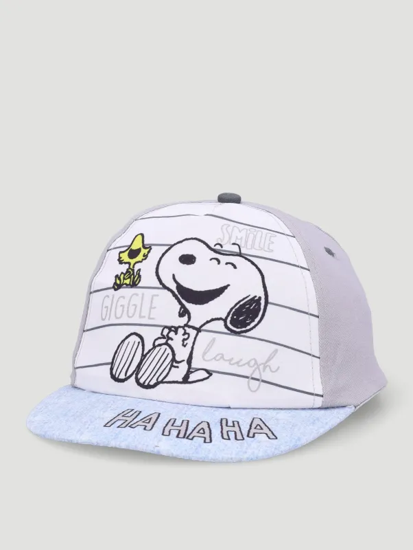 Pre-Boys Snoopy Peak Cap - Grey sold by Edgars