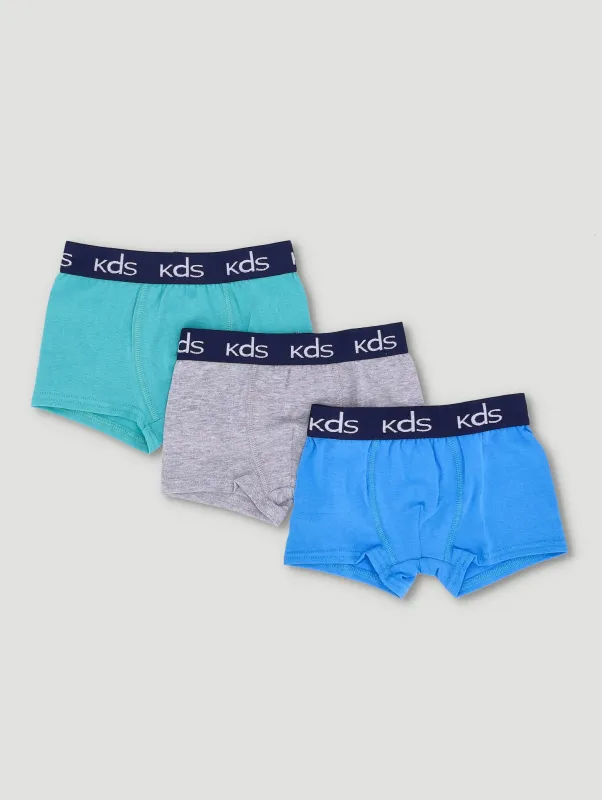 Pre-Boys 3 Pack Plain Boxers - Green sold by Edgars