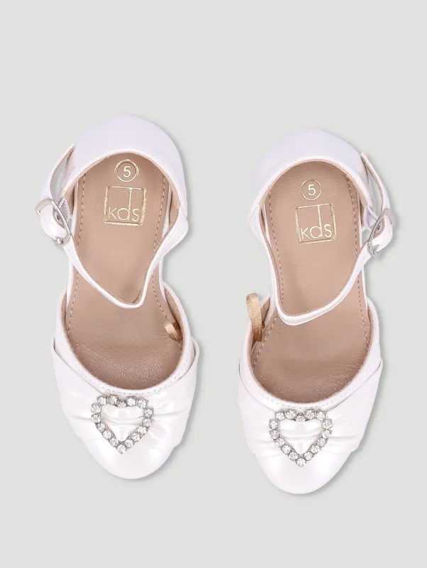 Pre-Girls Occasion Heel Pump - White sold by Edgars