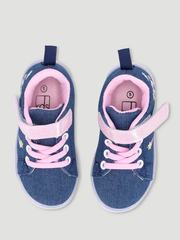 Pre-Girls Light Up Sneaker - Denim sold by Edgars