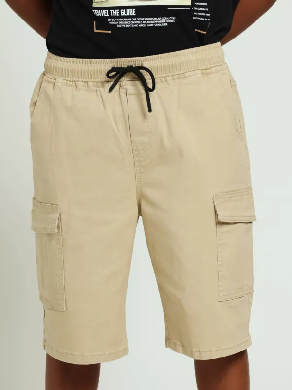 Boys Cargo Shorts - Stone sold by Edgars