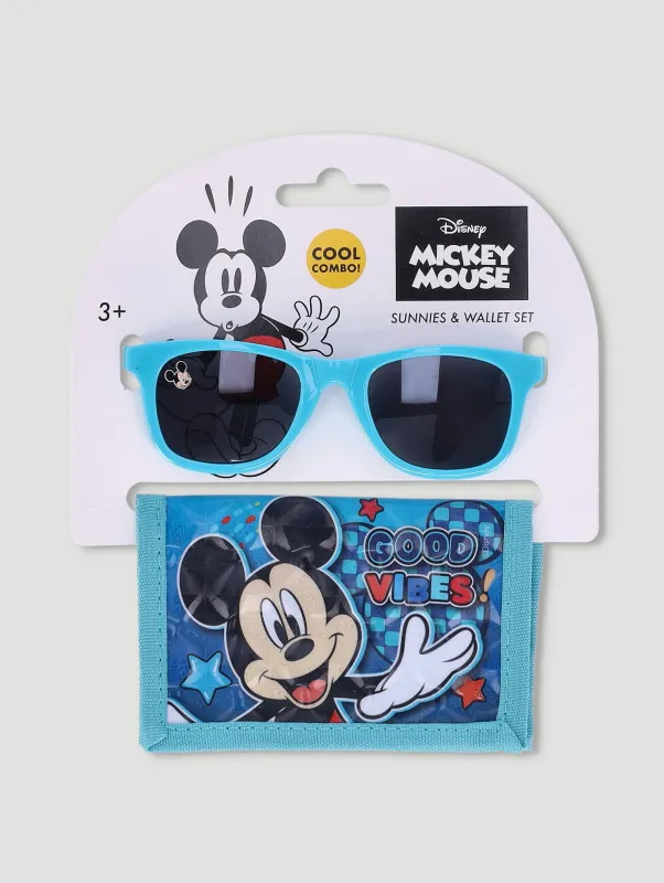 Pre-Boys Mickey Wallet & Sunnies Set - Blue made by Disney