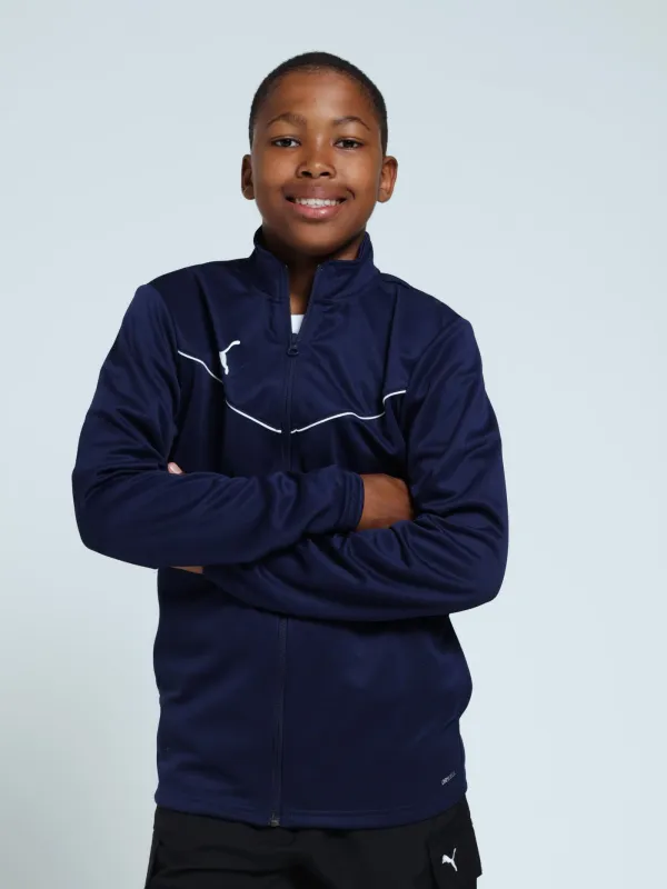 Boys Tricot Zip Through Top - Navy sold by Edgars