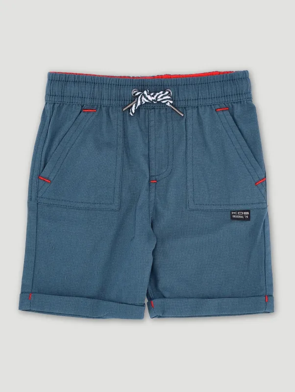Pre-Boys Turnup Ripstop Shorts - Teal sold by Edgars