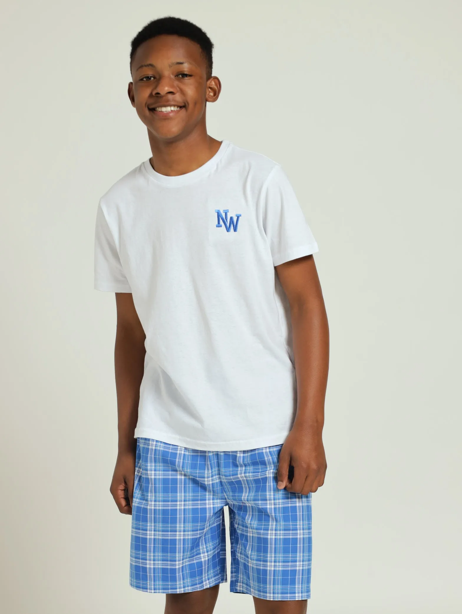 Boys Embossed Woven Sleep Set - White sold by Edgars