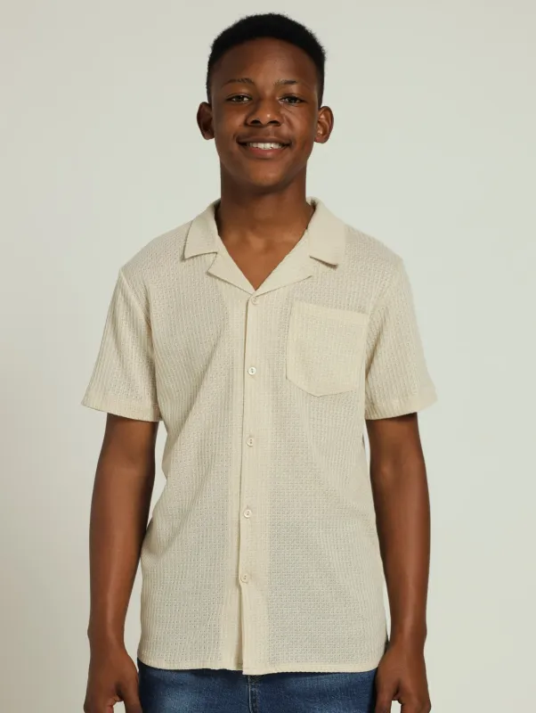 Boys Textured Shirts - Grey sold by Edgars 