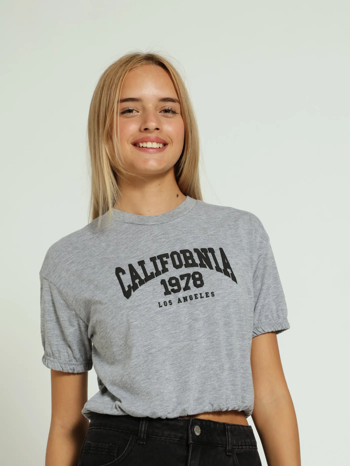 Embossed Boxy Tee - Grey Melange sold by Edgars