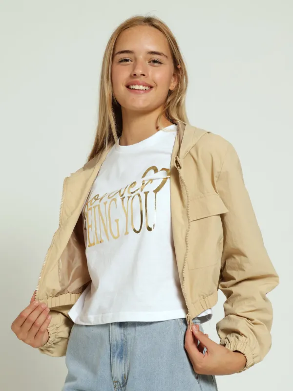 Girls Taslon Sporty Jacket - Stone sold by Edgars