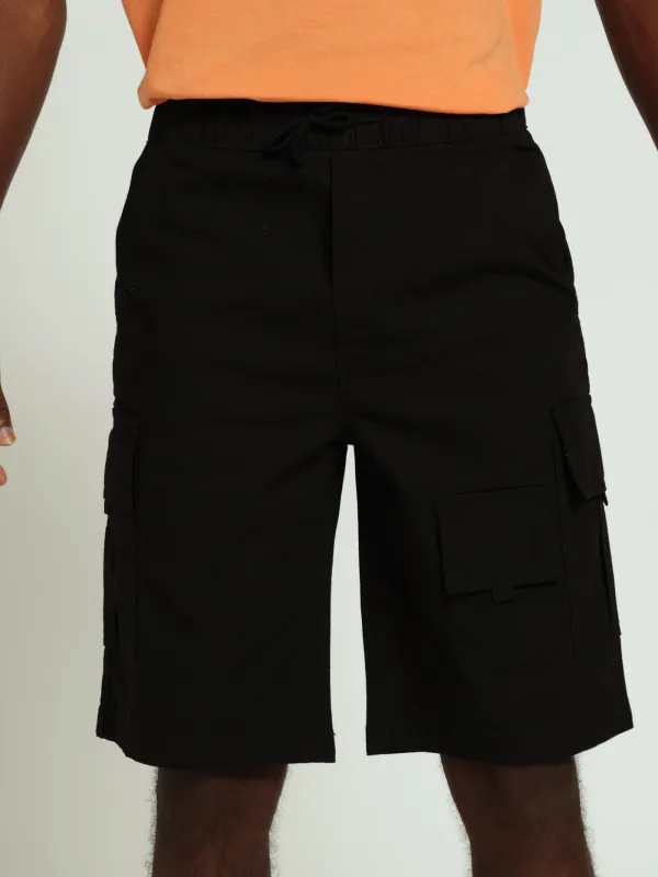 Boys Rip Stop Cargo Shorts - Black sold by Edgars