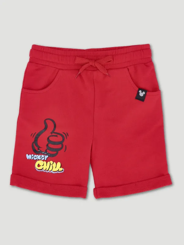 Pre-Boys Mickey Fleece Short - Red sold by Edgars