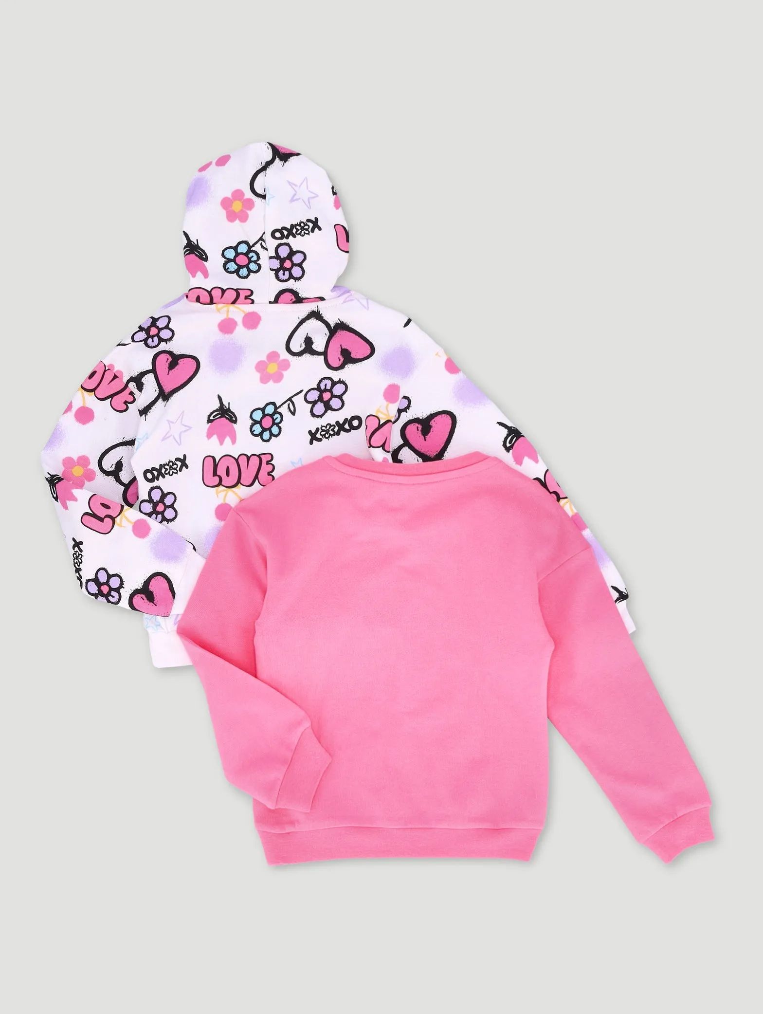 Pre-Girls 2 Pack Grafitti Print Tracktops - White/Pink sold by Edgars product image thumbnail 2