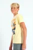 Boys Beach Print Tee - Yellow sold by Edgars