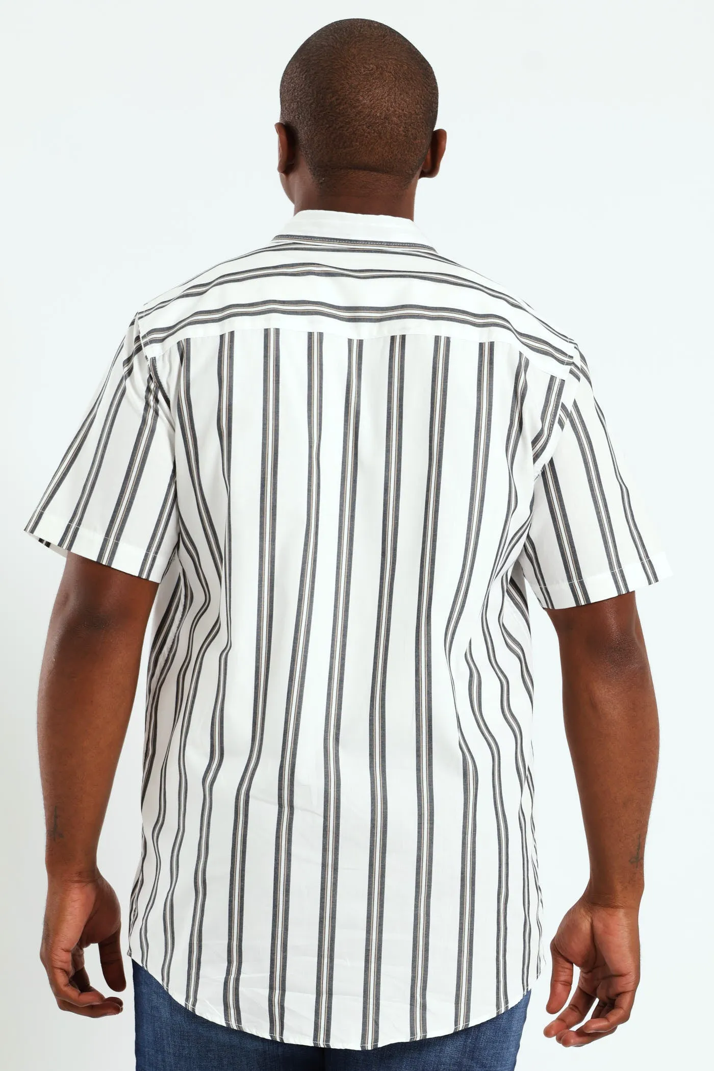 Short Sleeve Stripe Shirt - White sold by Edgars product image thumbnail 5
