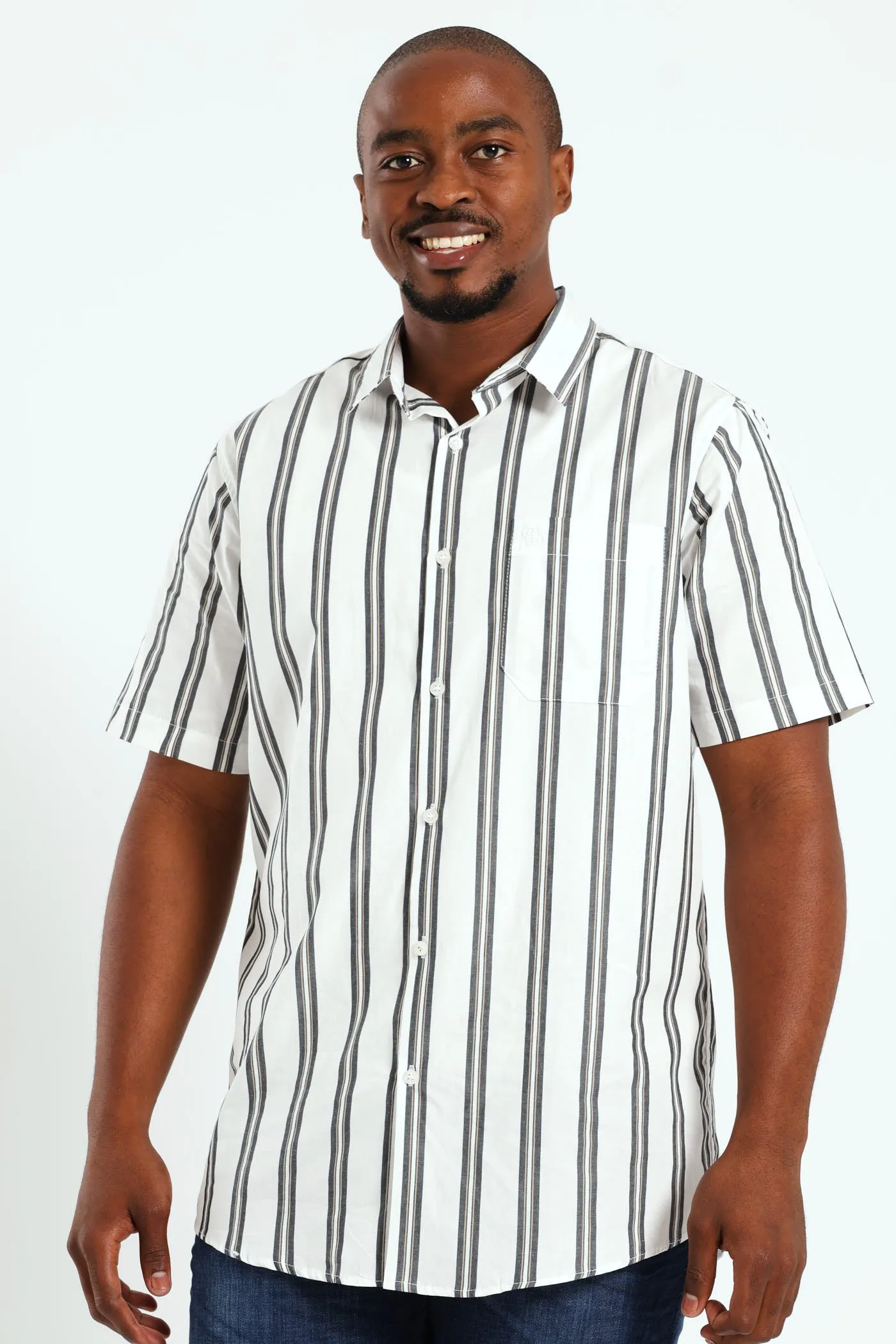Short Sleeve Stripe Shirt - White sold by Edgars product image thumbnail 4