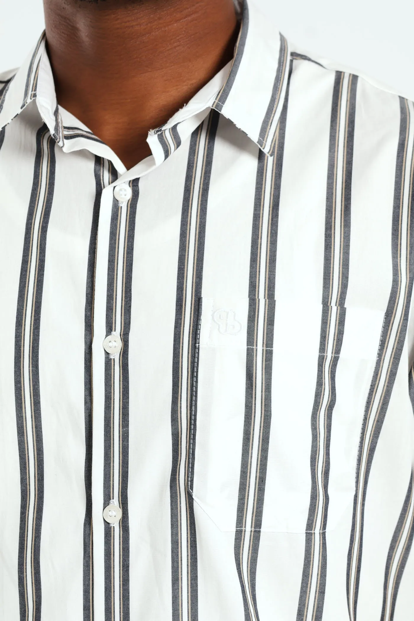 Short Sleeve Stripe Shirt - White sold by Edgars product image thumbnail 2
