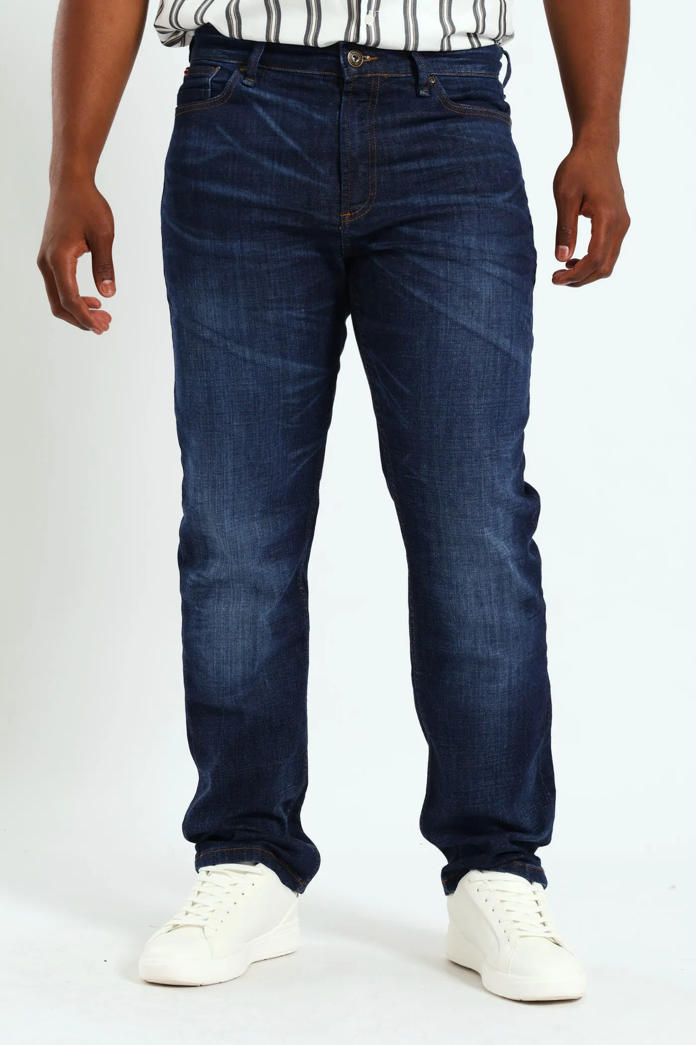 Whisker Ringspun Straight Denim - Dark Wash sold by Edgars