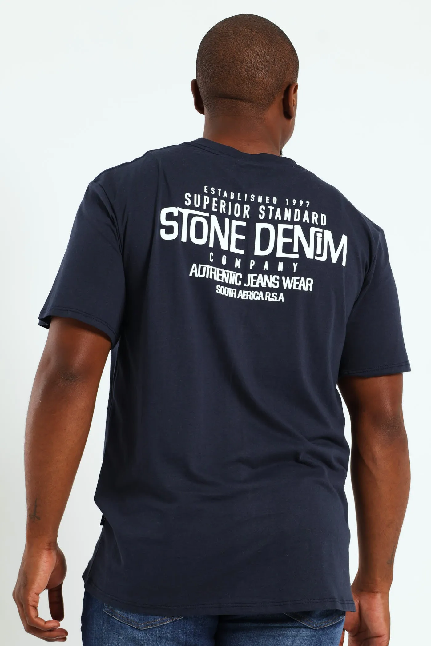 Superior Stone Denim Front & Back Print Tee - Navy sold by Edgars product image thumbnail 2