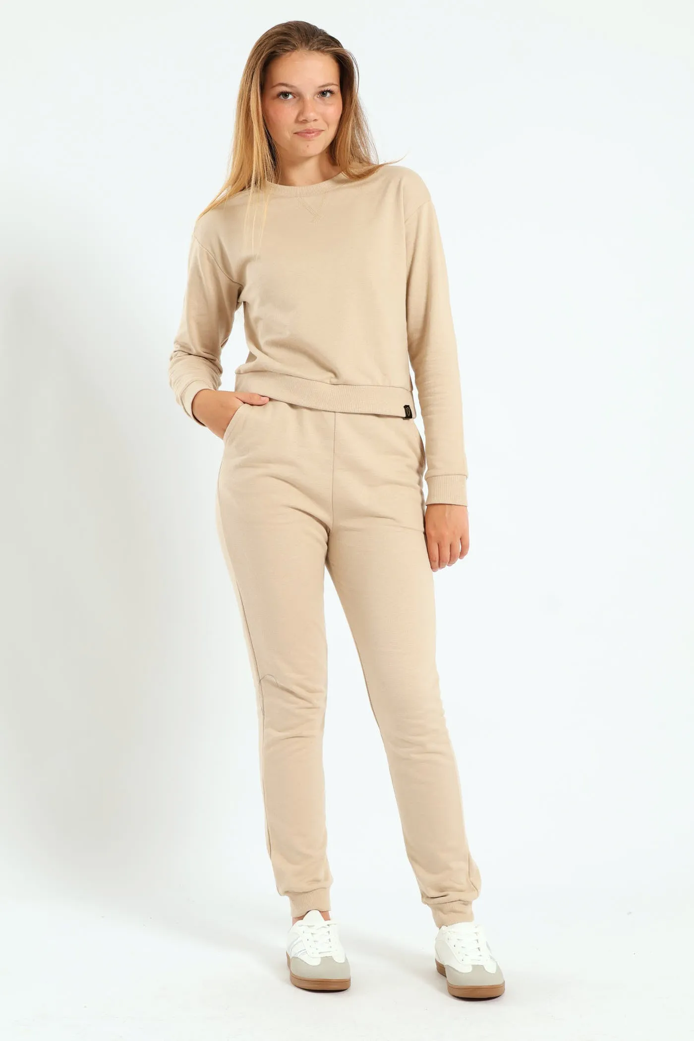 Girls Fleece Jogger - Tan sold by Edgars