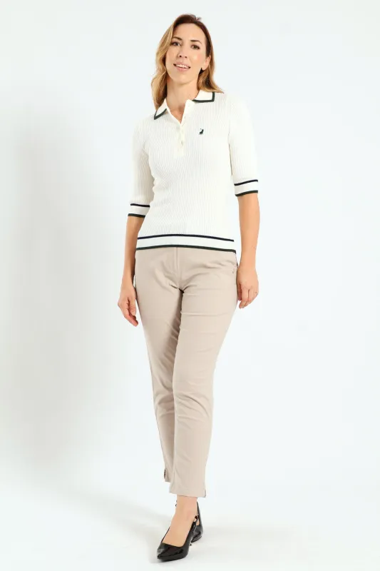Gwen Knitted Golfer - Off White sold by Edgars 