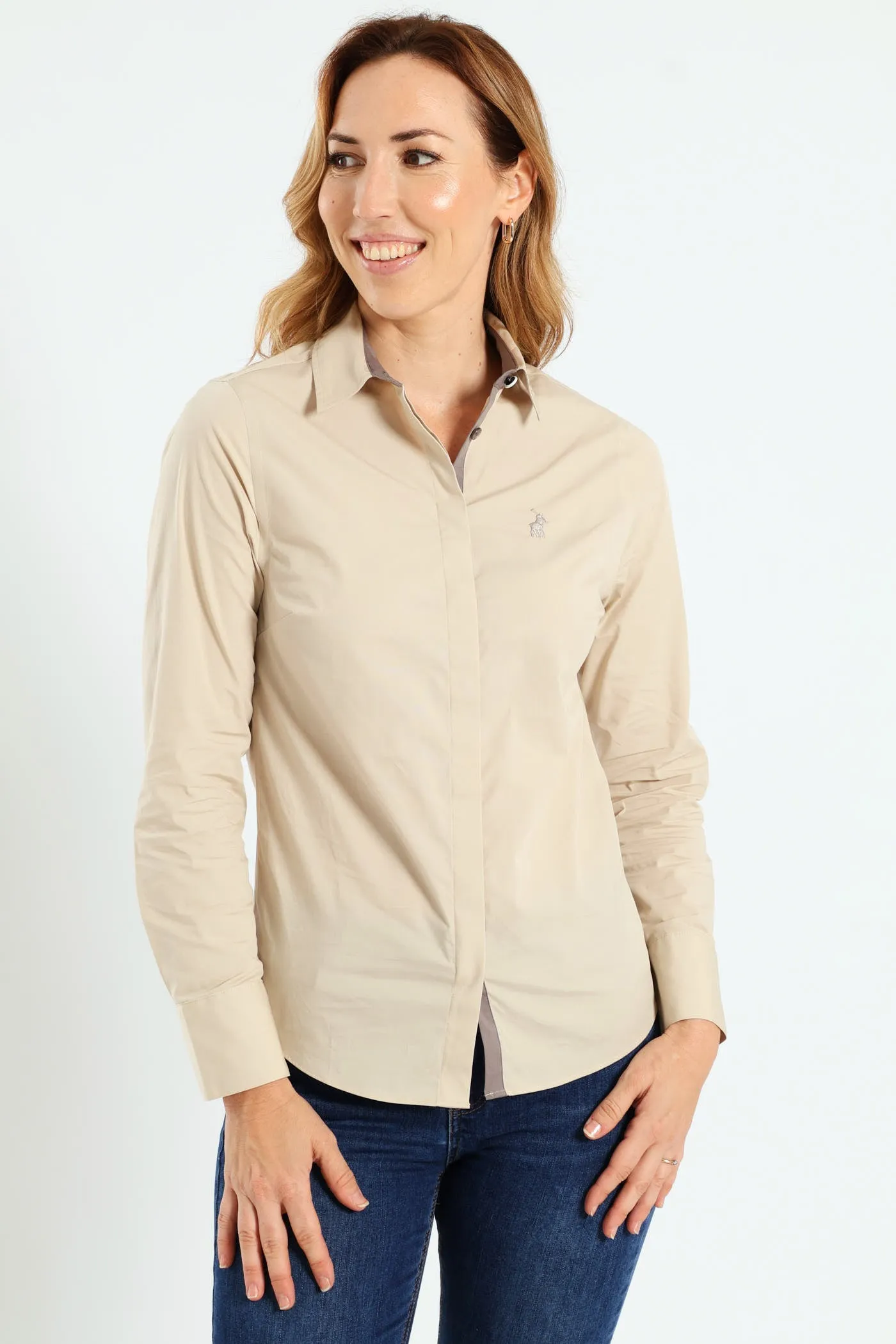 Jaime Long Sleeve Shirt - Beige sold by Edgars