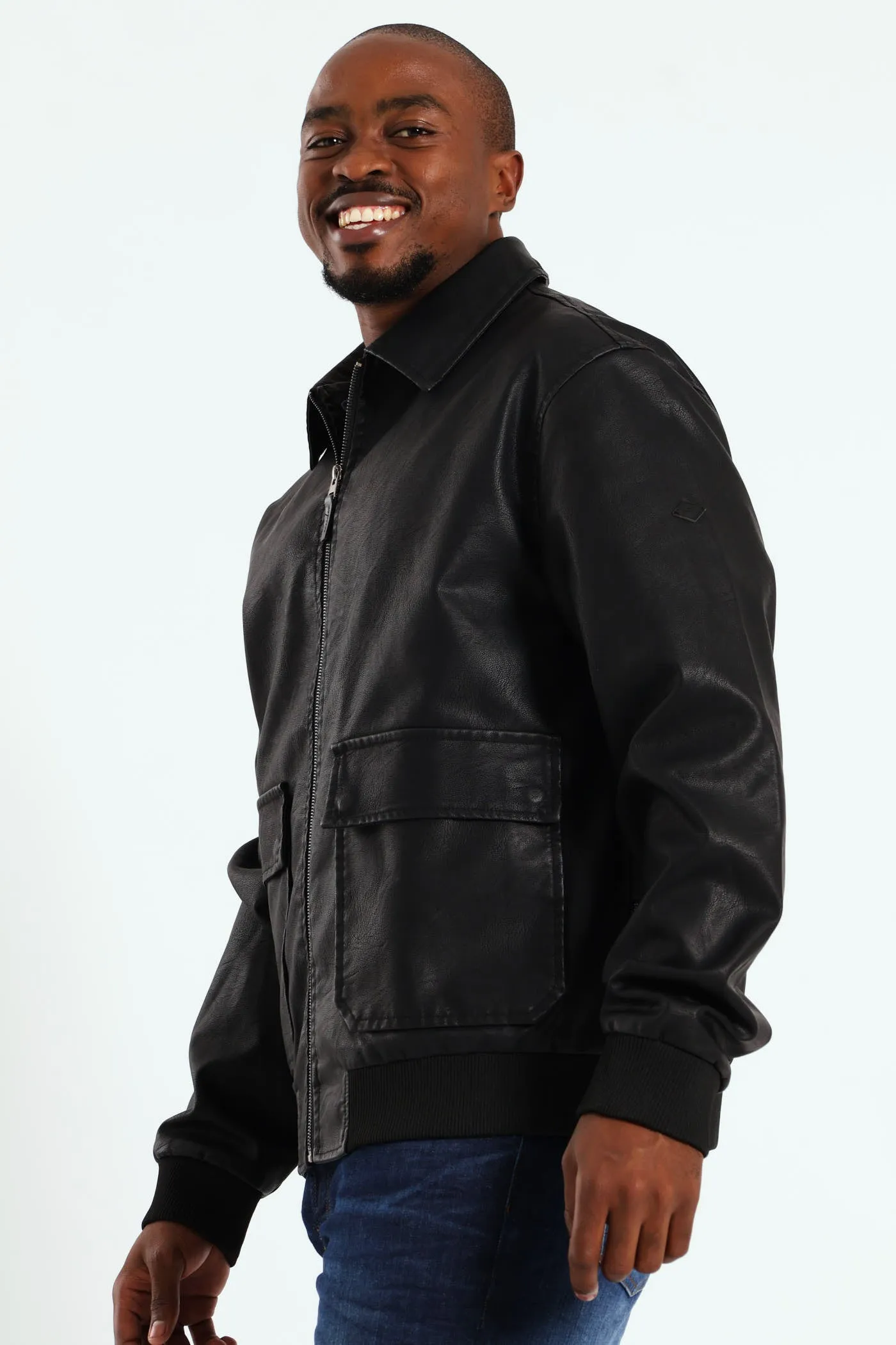 PU Zip Through Bomber - Black sold by Edgars product image thumbnail 4