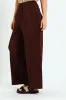Plisse Wideleg Pants - Bitter Chocolate sold by Edgars 
