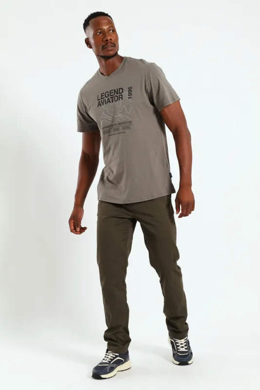 Gunmetal Legend Aviator Print Tee - Gunmetal sold by Edgars