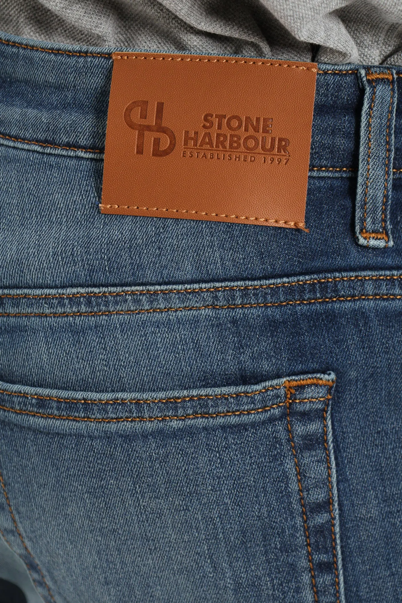 Mid Tint Blasted & Creased Slim Denim - Mid Blue sold by Edgars product image thumbnail 4