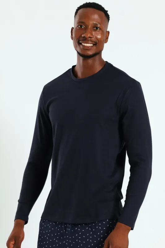 Long Sleeve Interlock Top - Navy sold by Edgars