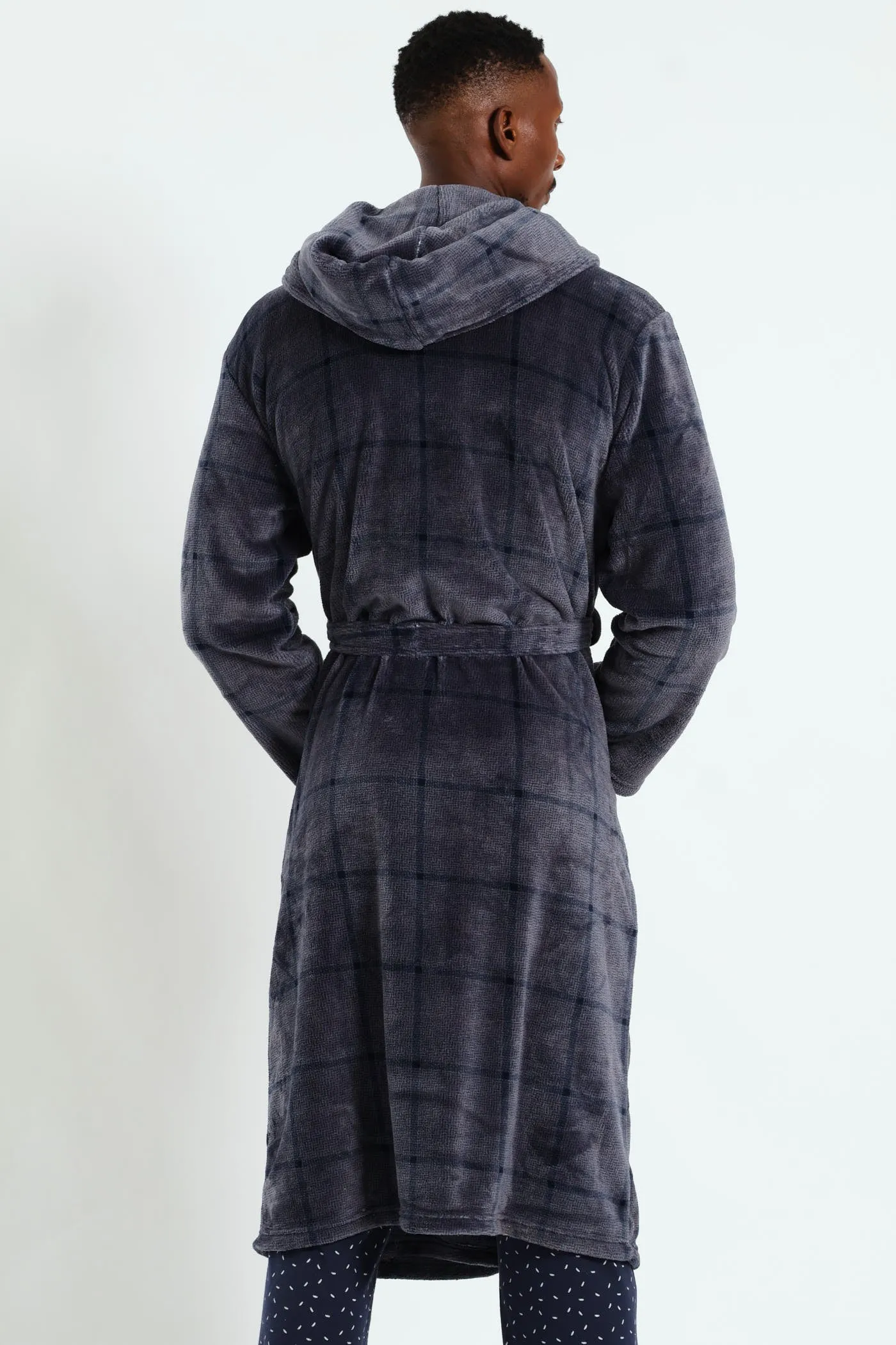Check Hooded Gown - Grey sold by Edgars product image thumbnail 3