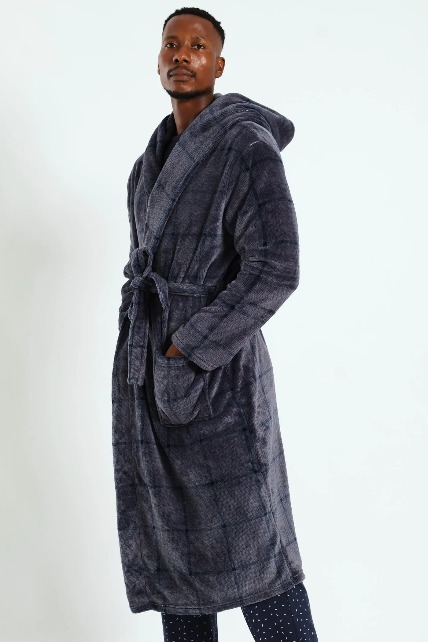 Check Hooded Gown - Grey sold by Edgars product image thumbnail 2