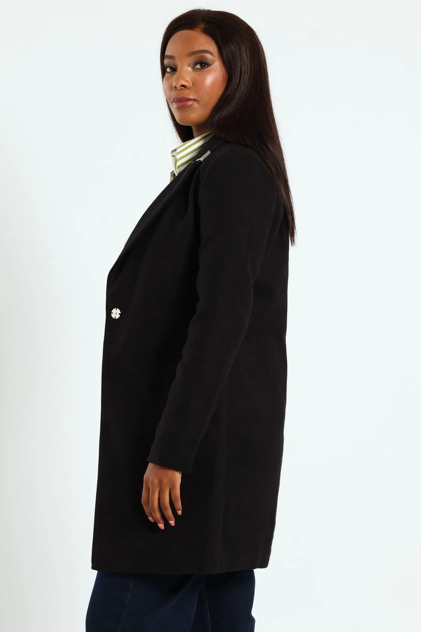 Charlotte Metal Trim Collar Coat - Black sold by Edgars product image thumbnail 3